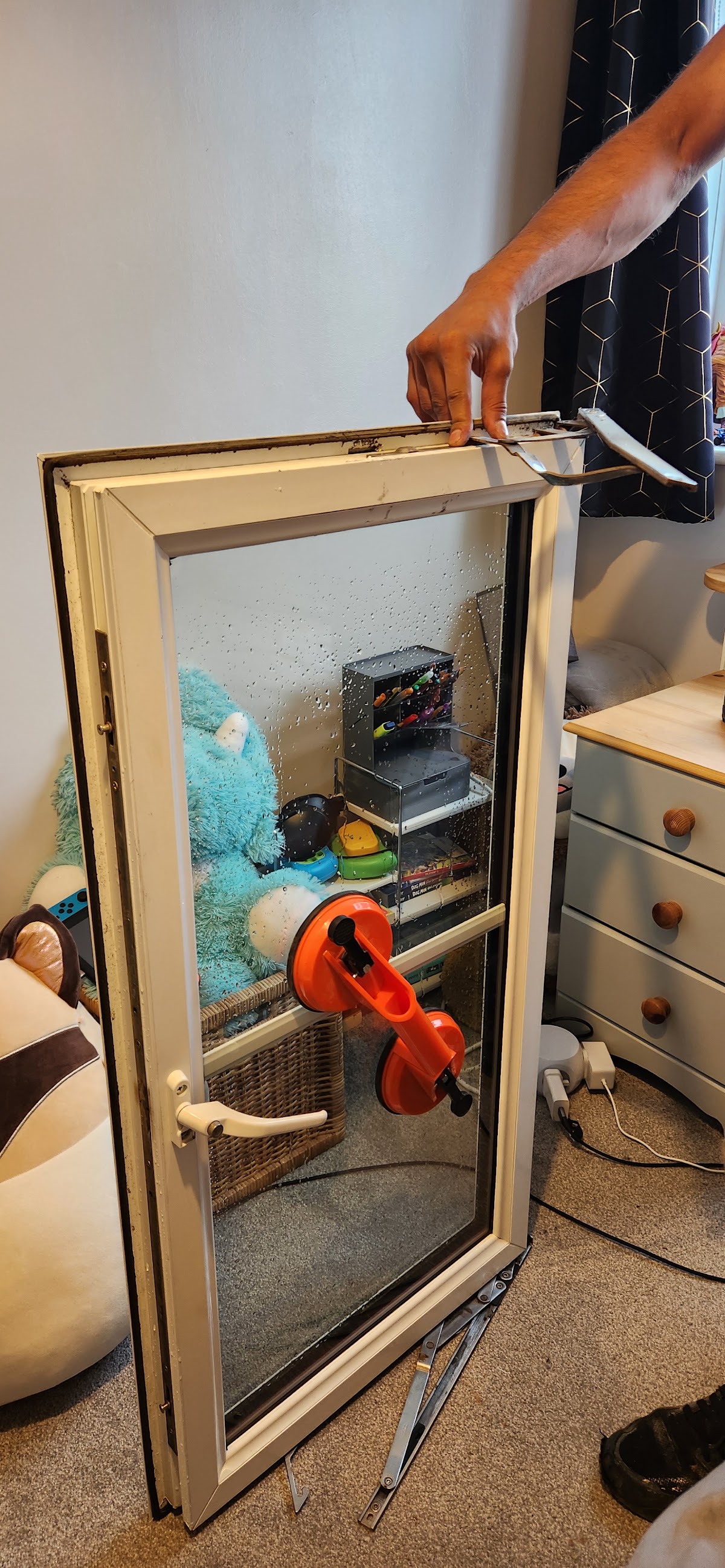 A uPVC window being serviced and refitted by Keys 2 The City